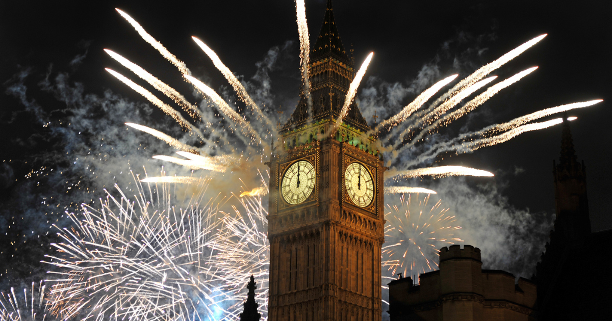 Feu d'artifice sur Big Ben