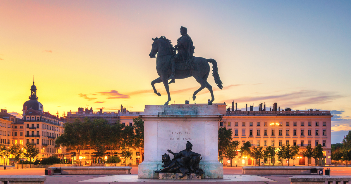 Place Bellecour Lyon de nuit